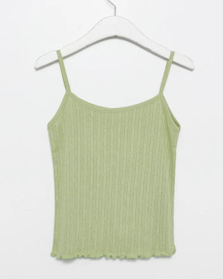 Scalloped hem cropped pointe camisole