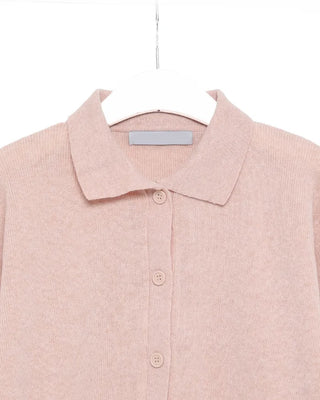 Colored neck knit cardigan