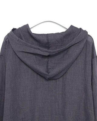 Cotton blend hooded shirt