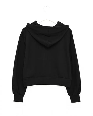 Cropped double-zip hoodie