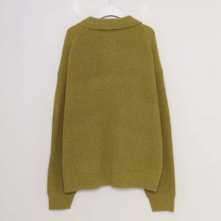 Collared knit cardigan