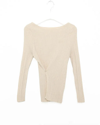 Slit Button Rib Knit