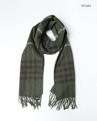 Checked wool blend scarf