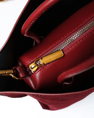 Suede Square Tote Bag