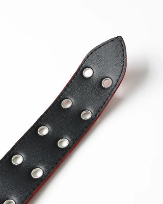 Double eyelet leather belt