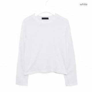 Pastel crop long-sleeved T-shirt