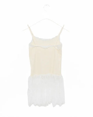 Off-shoulder knit frill camisole set