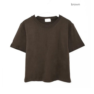 Basic cropped short-sleeved T-shirt