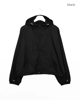 Hooded cropped windbreaker