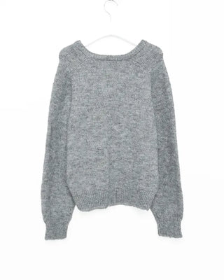 V-neck angora knit