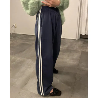 Fleece-lined wide-leg pants