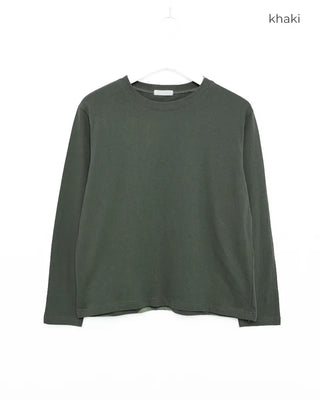 Simple round neck collar long-sleeve T-shirt