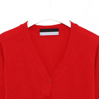 V-neck knit cardigan