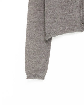 Simple round neck cropped cardigan