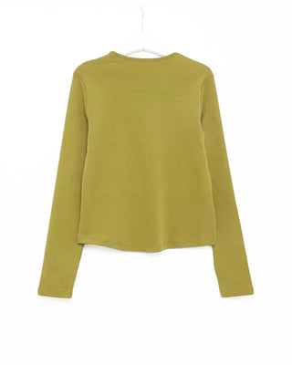 Round hem cotton long t-shirt