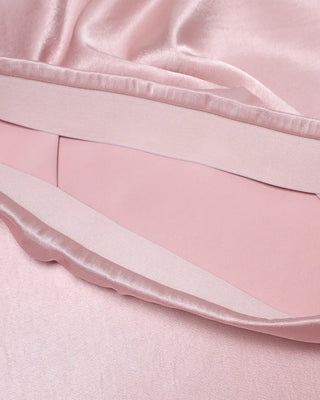 Silk elastic waist long skirt