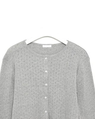 Perforated Sleeveless Cardigan Set