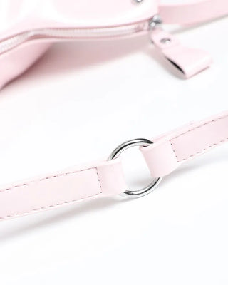 Multi-zip studded shoulder bag