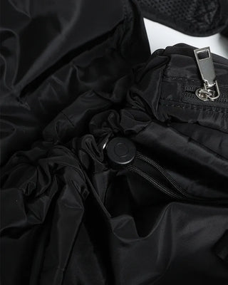 Square pocket nylon backpack