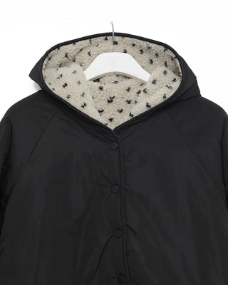 Reversible polka dot parka jacket