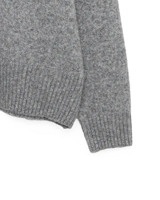 Oval Tag V-Neck Raglan Shoulder Knit Sweater