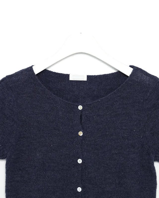 Half-sleeve knit cardigan