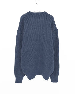 Rib-knit round neck sweater