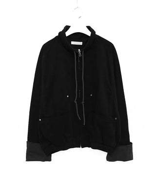Drawstring high-neck zip-up jacket