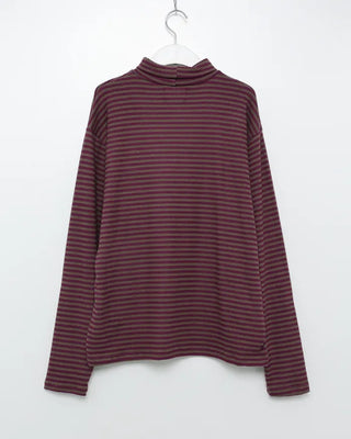Turtleneck striped long-sleeve T-shirt