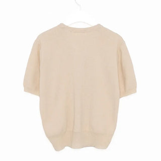 V-neck short-sleeved cardigan