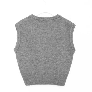 (Unisex) Basic Round Knit Vest