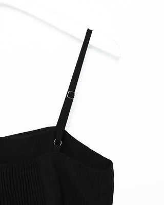 Pleated camisole and wide-leg pants set