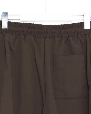 Nylon two-tone elastic waist pants