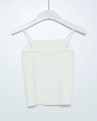 Knit frill camisole & cardigan set