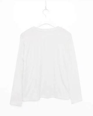 Simple brushed-back round neck long-sleeve T-shirt