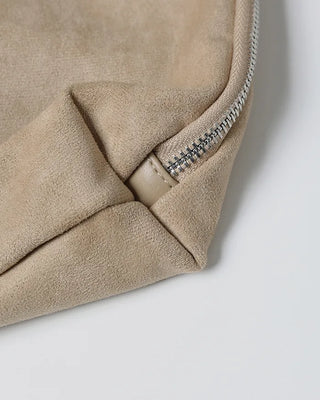 Suede drawstring shoulder bag