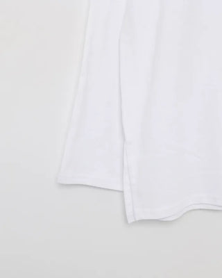 Plain slit long-sleeved T-shirt