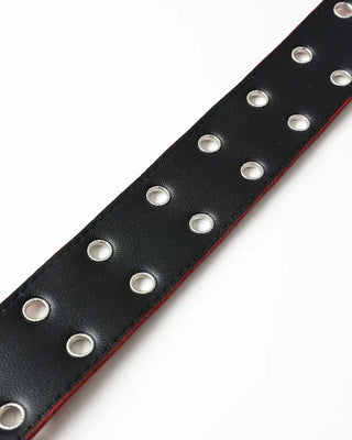 Double eyelet leather belt