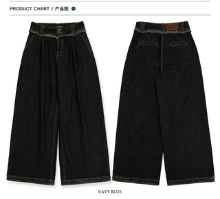 [Moromoro2] Frayed Waistband Wide Leg Jeans