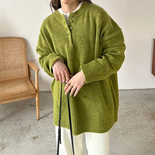 Button-up loose knit