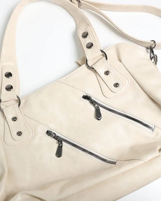 Zip Detail Motor Boston Bag