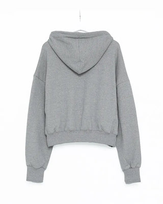 Cropped double-zip hoodie
