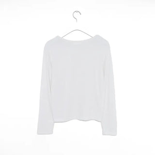Jewel neck long T-shirt