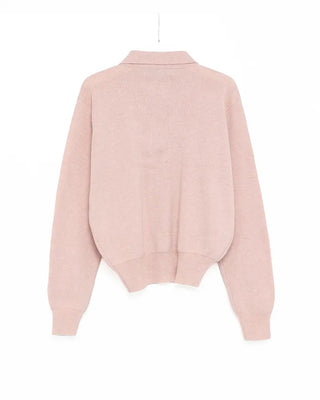 Colored neck knit cardigan