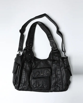 Cargo Pocket Square Leather 2-Way Bag