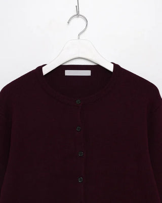 Wool round neck cardigan