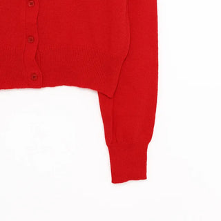V-neck knit cardigan