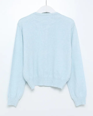 Round neck knit cardigan