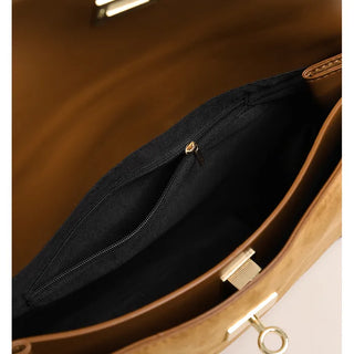 Suede-style square shoulder bag