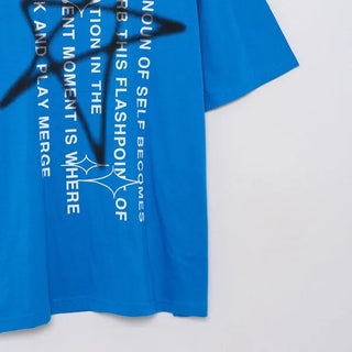 Star spray print short-sleeved T-shirt